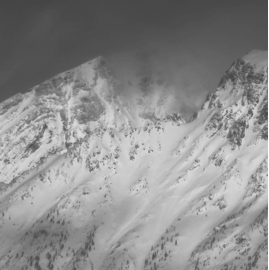 snowy mountain close
